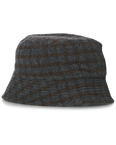 Hat |  Flannel Bucket Hat Navy/Brown