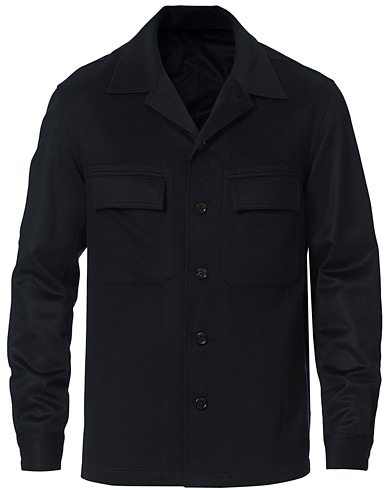  |  Pure Cashmere Shirt Jacket Navy
