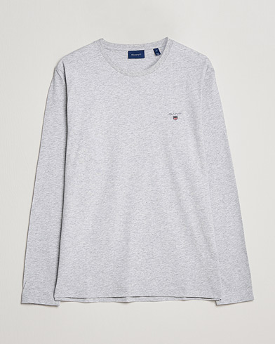 Herre | Langærmede t-shirts | GANT | The Original Long Sleeve T-shirt Light Grey Melange
