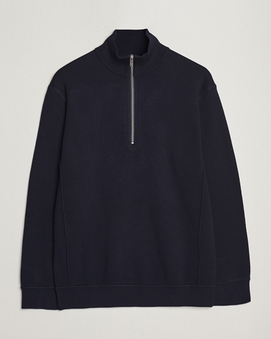 Herre | Wardrobe basics | NN07 | Luis Cotton/Modal Half Zip Sweater Navy Blue