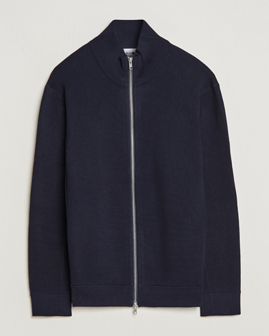 Herre | Tøj | NN07 | Luis Cotton/Modal Full Zip Sweater Navy Blue