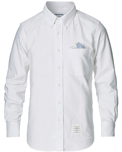 Casualskjorter |  Pocket Embroidery Cotton Shirt White