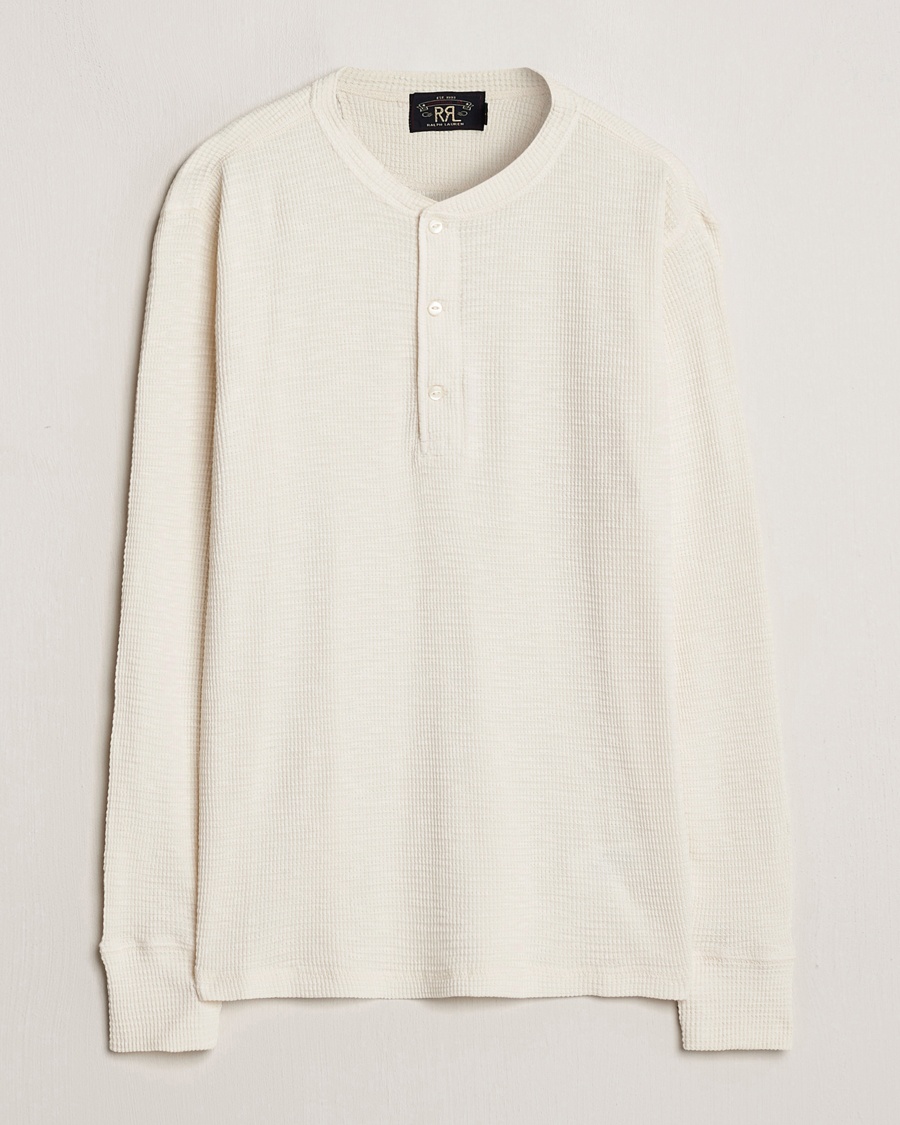  Long Sleeve Henley Paper White