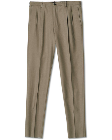 Flannelsbukser |  Tapered Wool Flannel Trousers Light Grey