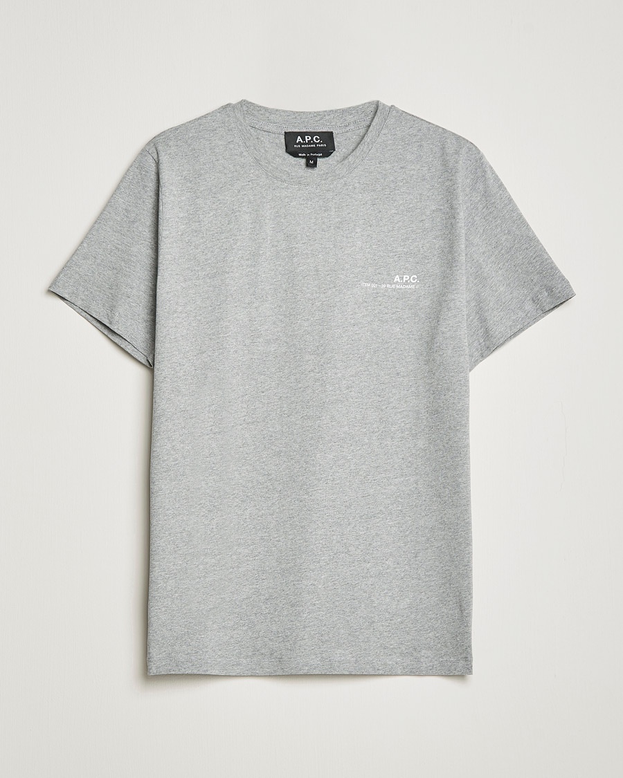 Herre | | A.P.C. | Item Short Sleeve T-Shirt Heather Grey