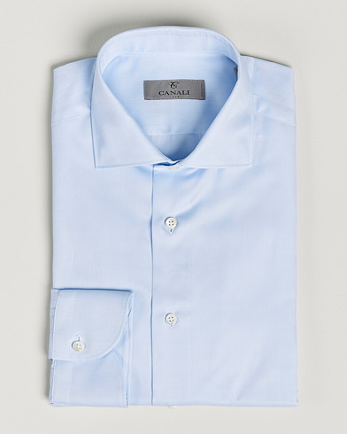 Herre |  | Canali | Slim Fit Cut Away Shirt Light Blue