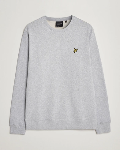Herre | Grå sweatshirts | Lyle & Scott | Crew Neck Cotton Sweatershirt Light Grey Marl