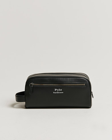 Herre | Toilettasker | Polo Ralph Lauren | Leather Wash Bag Black