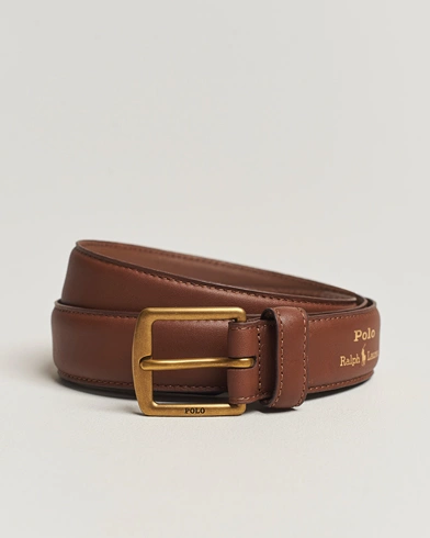 Herre | Preppy Authentic | Polo Ralph Lauren | Leather Belt Brown