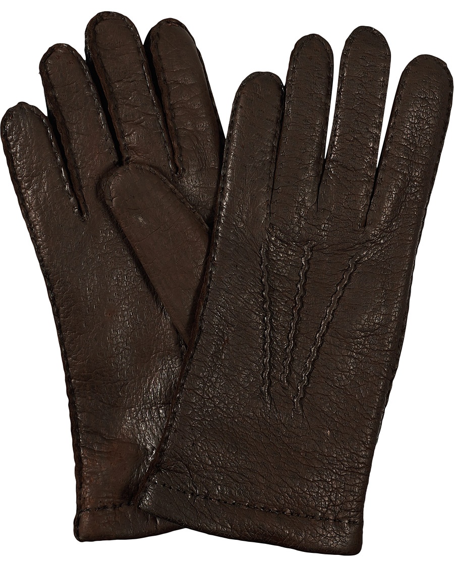 Herre | | Hestra | Peccary Handsewn Cashmere Glove Espresso