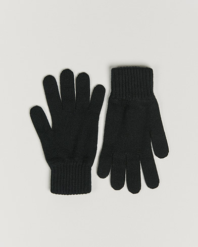 Herre | Tilbehør | Johnstons of Elgin | Knitted Cashmere Gloves Black