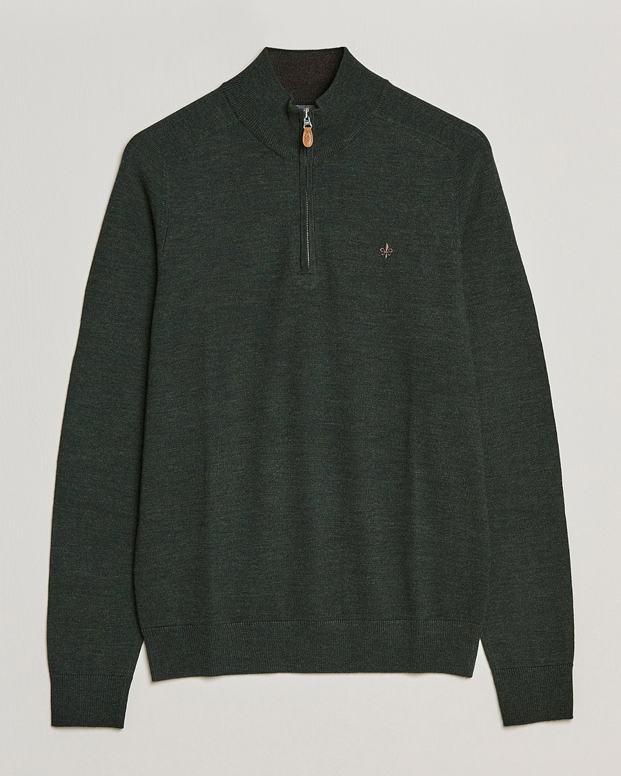Morris John Merino Half Zip Olive – Grøn