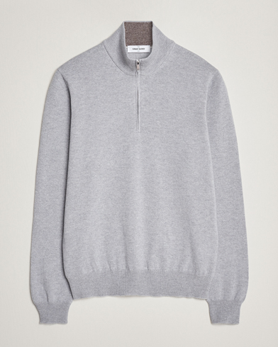 Herre |  | Gran Sasso | Wool/Cashmere Half Zip Light Grey