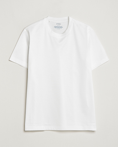 Herre | Hvide t-shirts | Eton | Filo Di Scozia Cotton T-Shirt White