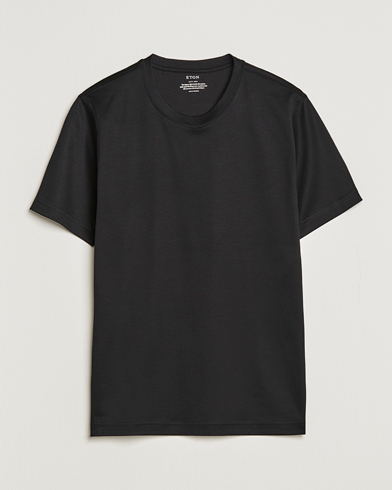 Herre | Business & Beyond | Eton | Filo Di Scozia Cotton T-Shirt Black