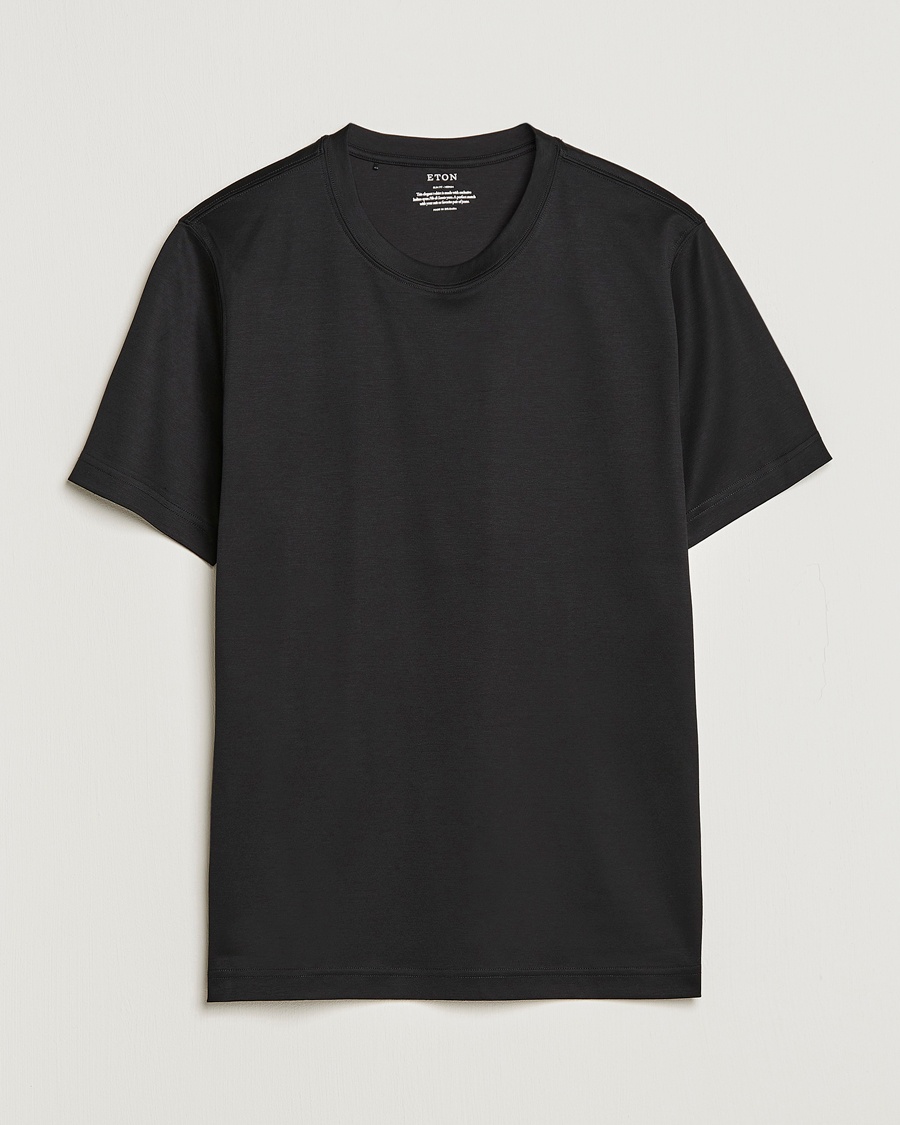 Eton Filo Di Scozia Cotton T-Shirt Black – Sort