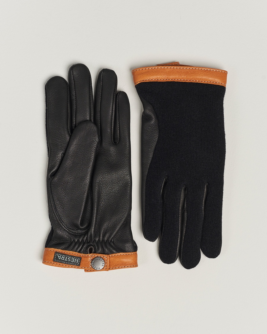 Hestra Deerskin Wool Tricot Glove Black/Black – Sort