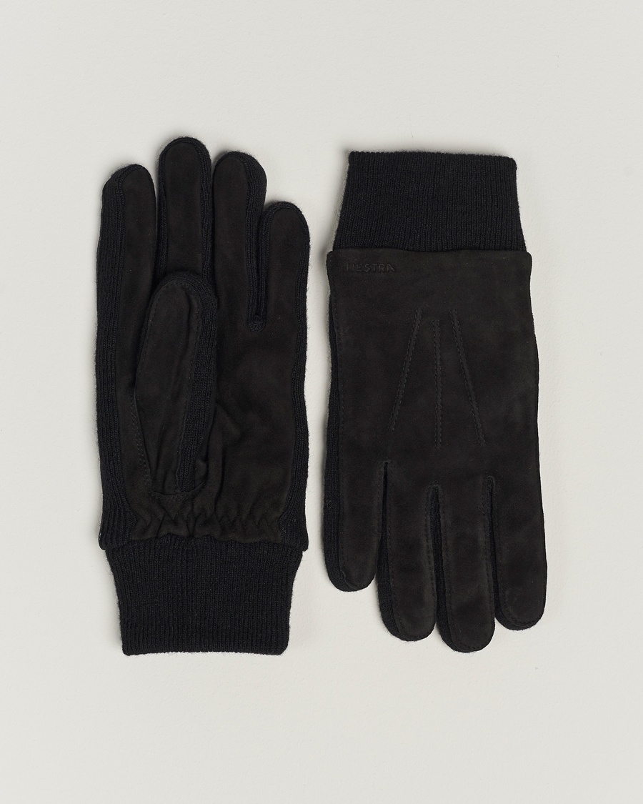 Hestra Geoffery Suede Wool Tricot Glove Black – Sort