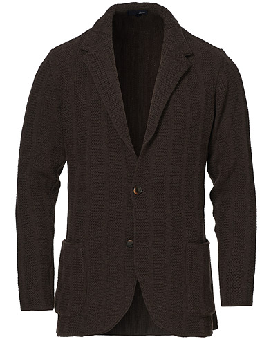 Cardiganblazer  |  Knitted Wool/Cashmere Structured Blazer Brown