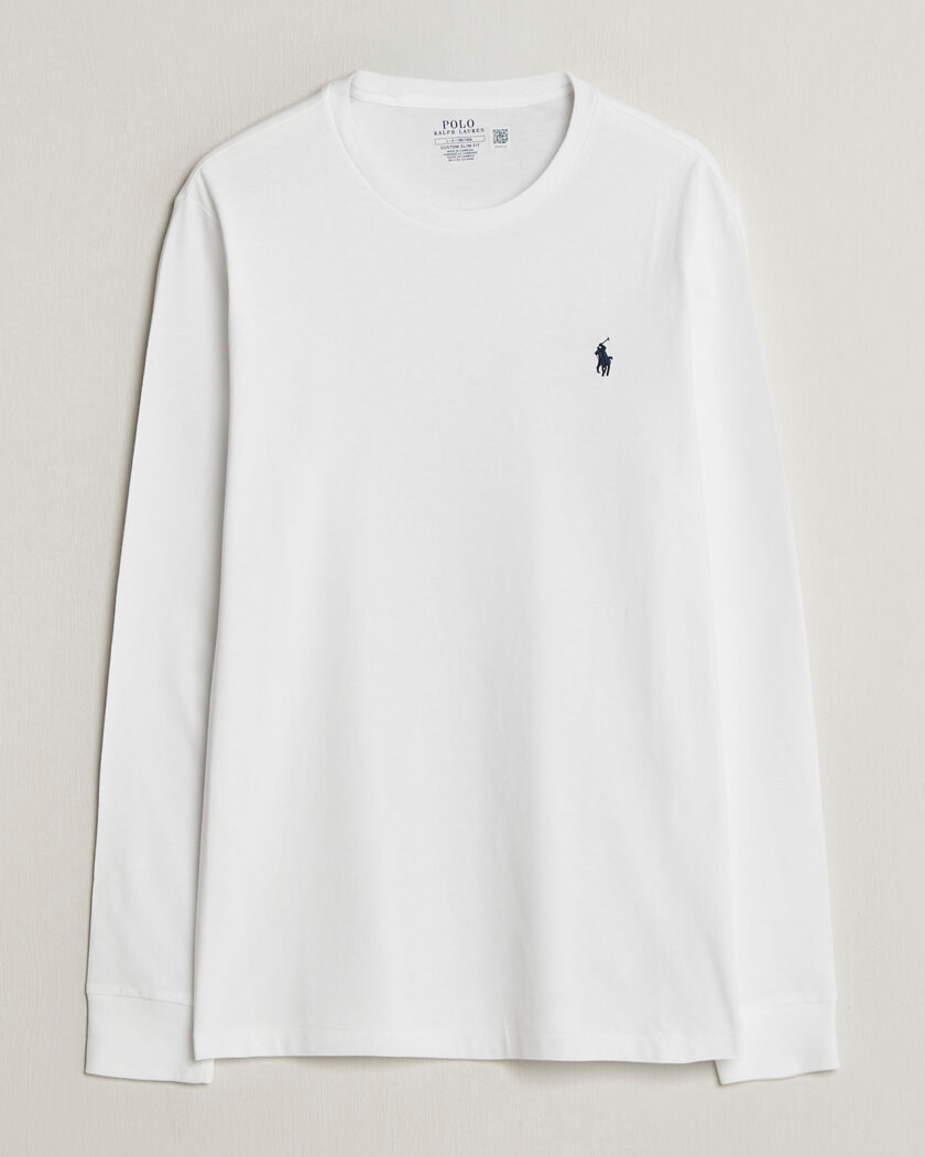 Polo Ralph Lauren Custom Slim Fit Long Sleeve Tee White – Hvid