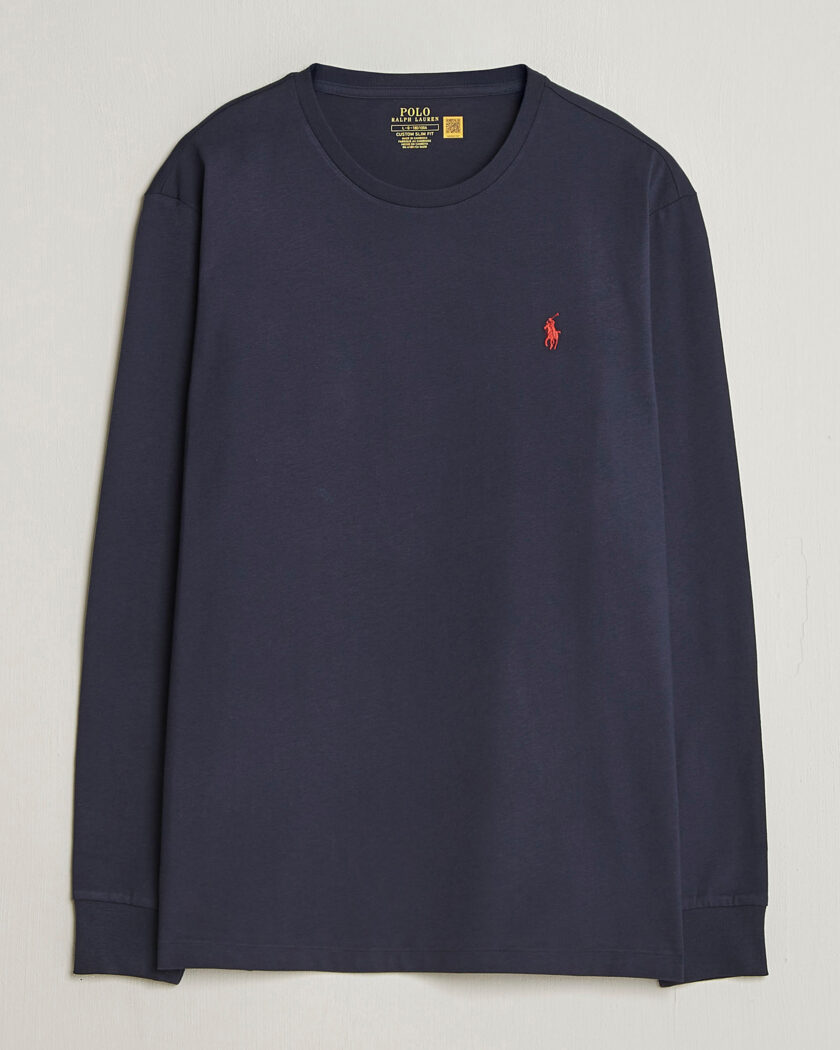 Polo Ralph Lauren Custom Slim Fit Long Sleeve Tee Ink – Blå