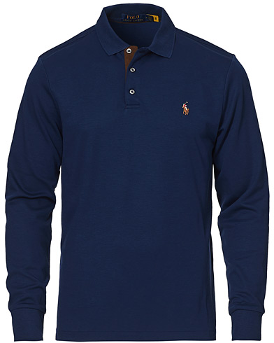 Herre | Polotrøjer | Polo Ralph Lauren | Luxury Pima Cotton Long Sleeve Polo French Navy