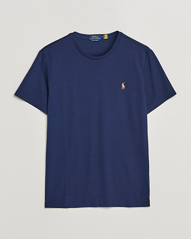 Herre | T-Shirts | Polo Ralph Lauren | Luxury Pima Cotton Crew Neck T-Shirt French Navy