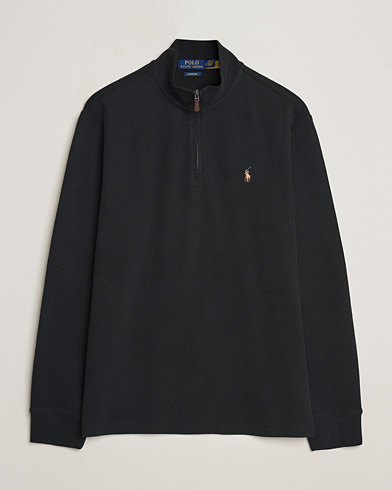 Herre |  | Polo Ralph Lauren | Double Knit Jaquard Half Zip Sweater Black