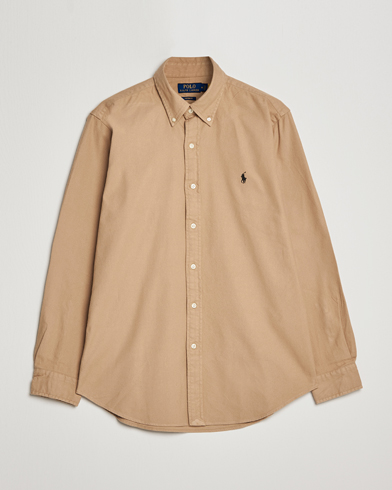 Herre | Flannelskjorter | Polo Ralph Lauren | Custom Fit Brushed Flannel Shirt Vintage Khaki