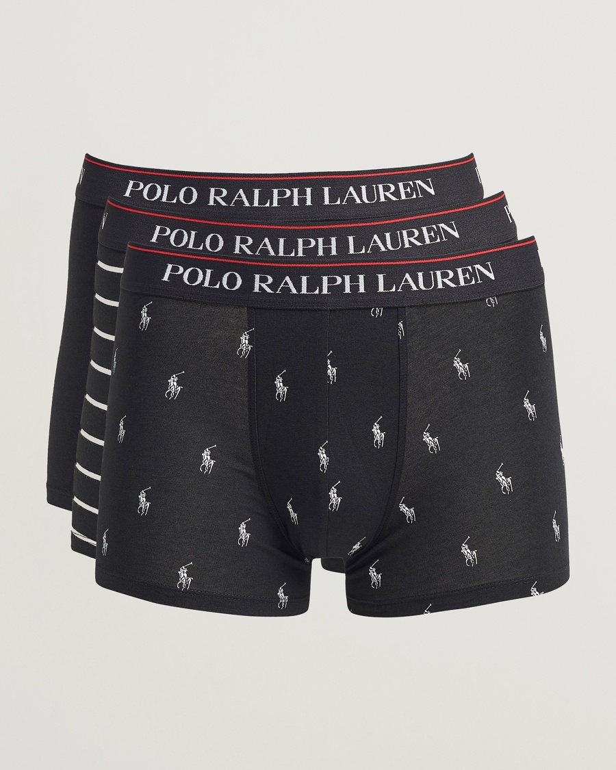Polo Ralph Lauren 3-Pack Trunk Black/Stripe/Pony – Flerfarvet
