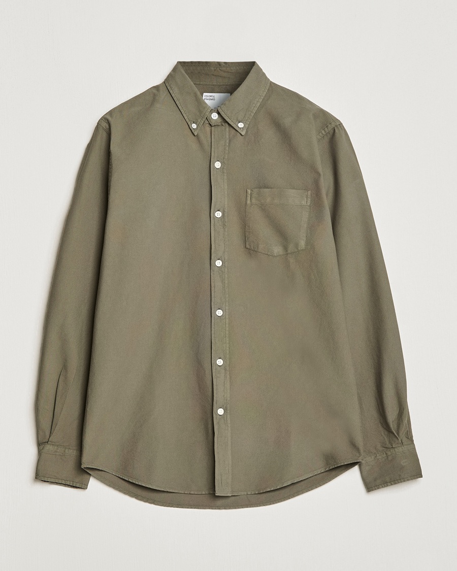 Colorful Standard Classic Organic Oxford Button Down Shirt Dusty Olive – Grøn