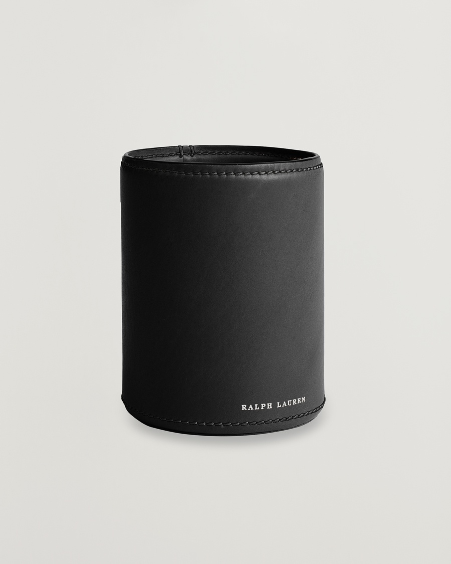 Ralph Lauren Home Brennan Leather Pencil Cup Black – Sort