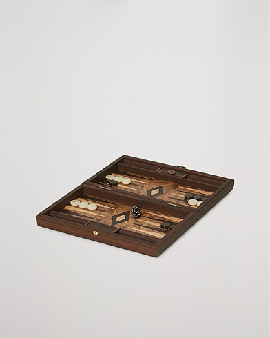 Herre | Spil & fritid | Manopoulos | Walnut Burl Small Backgammon With Side Racks