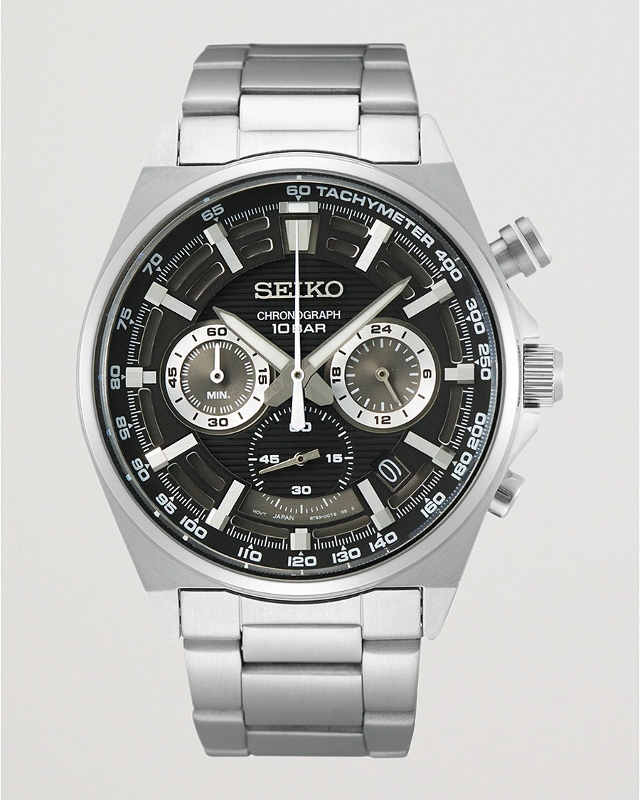 Herre | Ure | Seiko | Chronograph 41mm Steel Black Dial