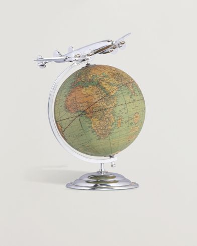 Herre | Til hygge i hjemmet | Authentic Models | On Top Of The World Globe and Plane Silver