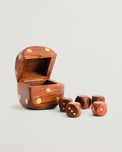 Herre | Julegavetips | Authentic Models | Wooden Dice Box Brass