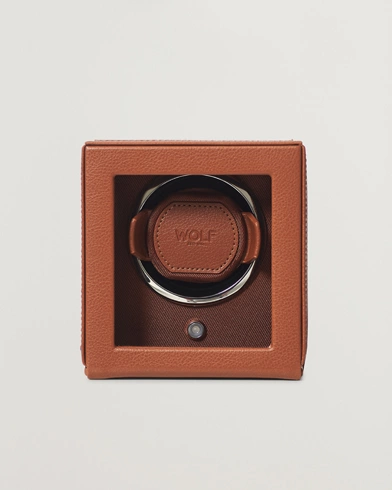 Herre | Ur opbevaring | WOLF | Cub Single Winder With Cover Cognac