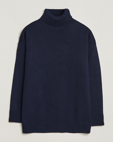Herre | Gloverall | Gloverall | Submariner Chunky Wool Roll Neck Navy