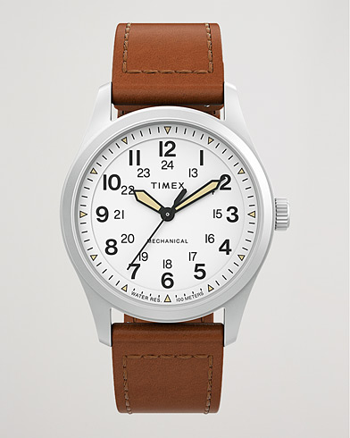 Herre | Læderrem  | Timex | Field Post Mechanical Watch 38mm White Dial