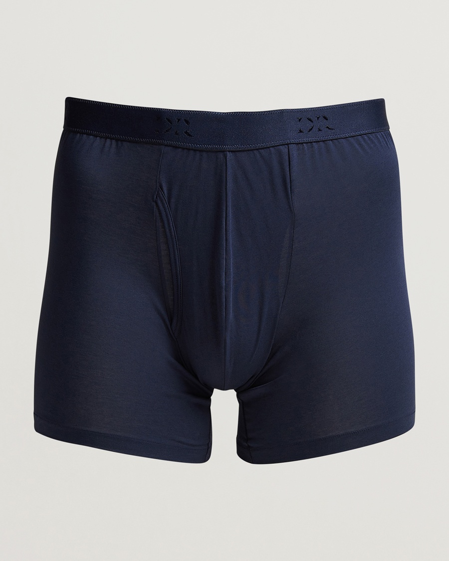 Derek Rose Pima Cotton Stretch Trunk Navy – Blå
