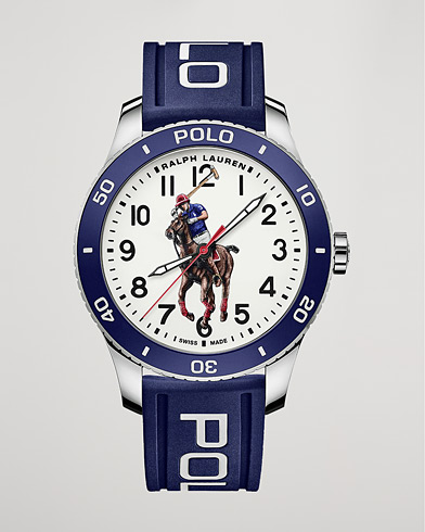 Herre | Ure | Polo Ralph Lauren | 42mm Automatic Pony Player  White Dial/Blue Bezel