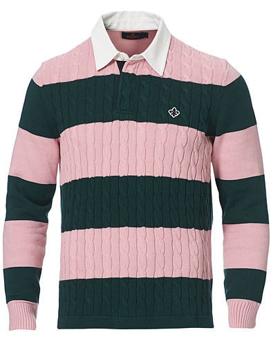 Rugbytrøjer |  Garrison Cable Rugger Pink/Green