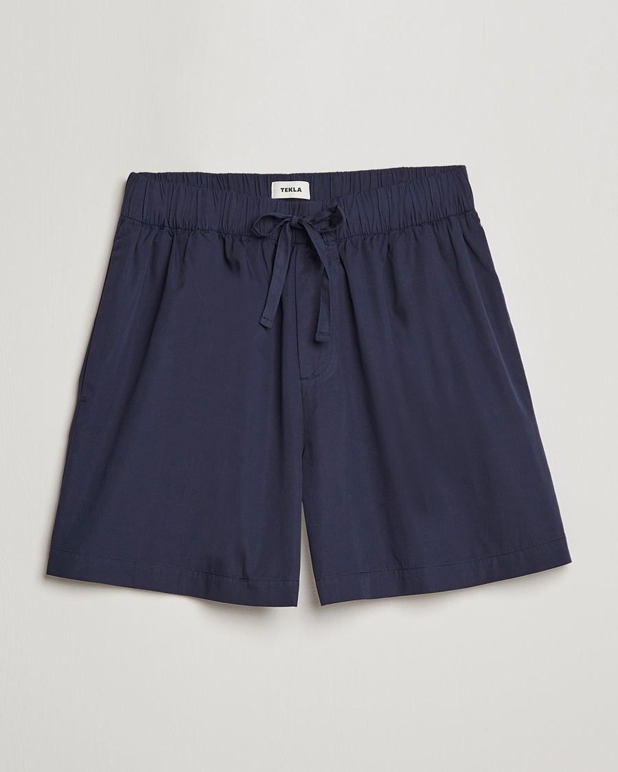 Tekla Poplin Pyjama Shorts True Navy – Blå