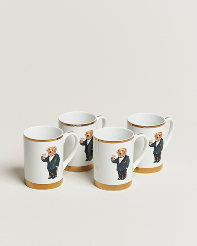 Herre | Til hygge i hjemmet | Ralph Lauren Home | Thompson Bear Porcelain Mug Set 4pcs White/Gold