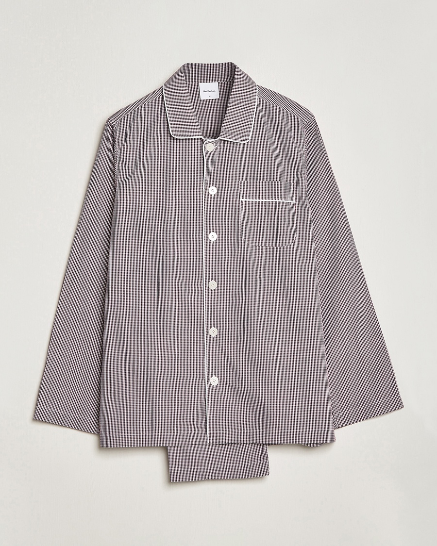 Herre | | Nufferton | Alf Checked Pyjama Set Brown/White