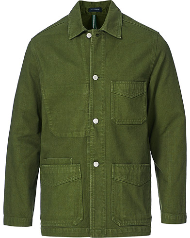 Herre | Tynde jakker | Drake's | Cotton Canvas Five Pocket Chore Jacket Green