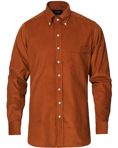 Fløjlsskjorter |  Button Down Corduroy Shirt Rust