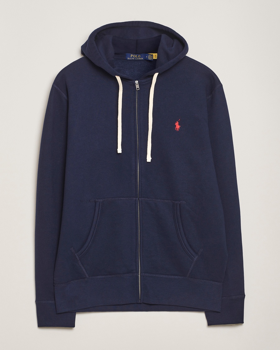 Polo Ralph Lauren Fleece Full Zip Hoodie Cruise Navy – Blå