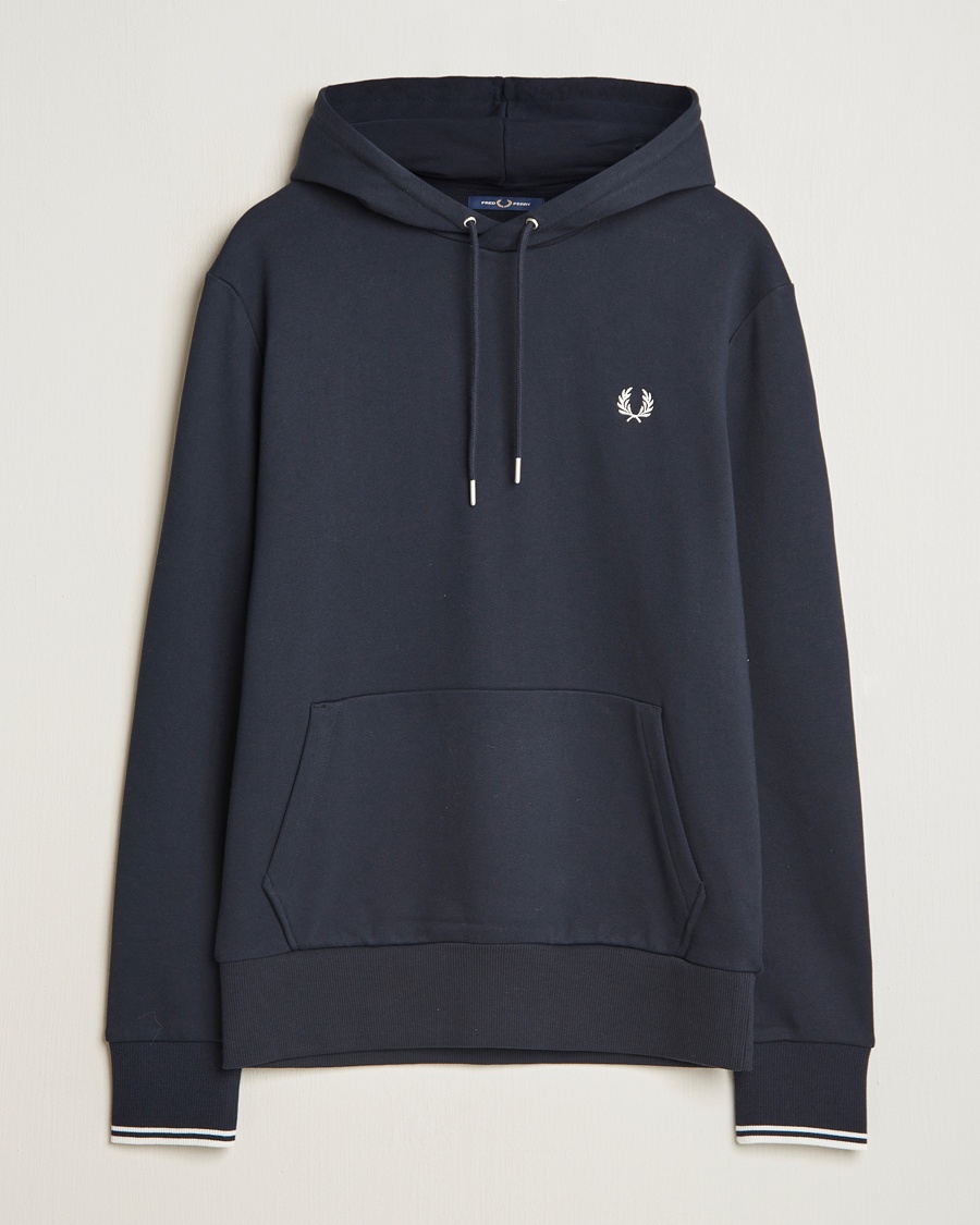 Fred Perry Tipped Hoodie Navy – Blå