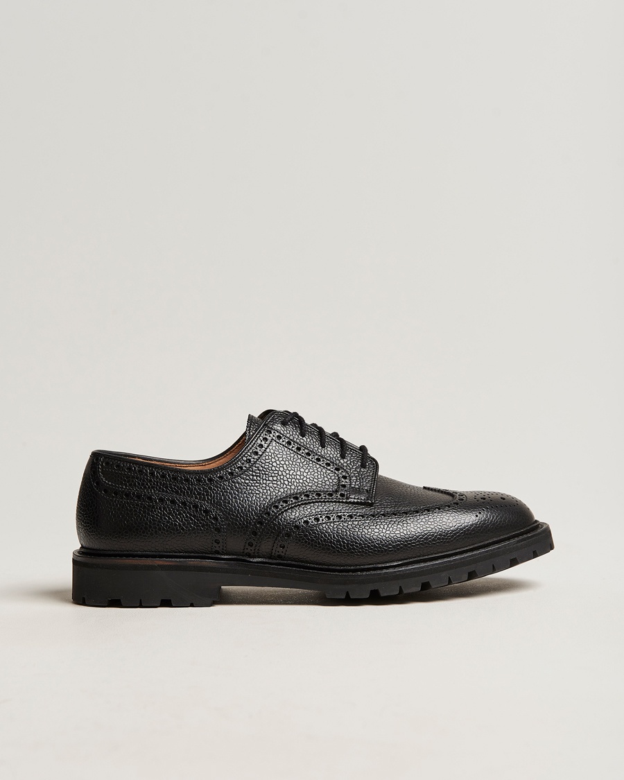 Crockett & Jones Pembroke Derbys Scotch Grain Vibram Black Calf – Sort